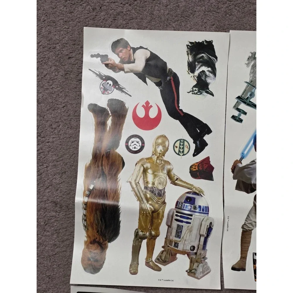 Star Wars Stickers 4 Sheets Darth Vader Luke Leia Han Solo Millennium Falcon